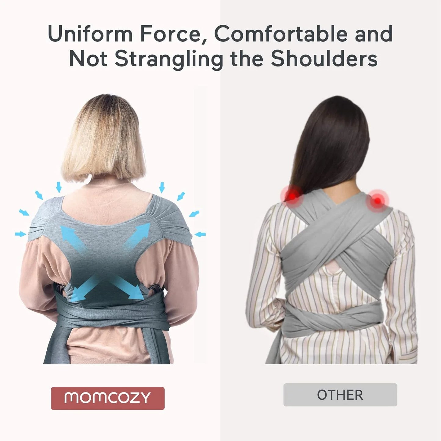 Baby Wrap Carrier, Easy to Wear Infant Carrier Slings, Lightweight Adjustable Hands Free Baby Sling, for Newborn to Toddler 8-35 Lbs