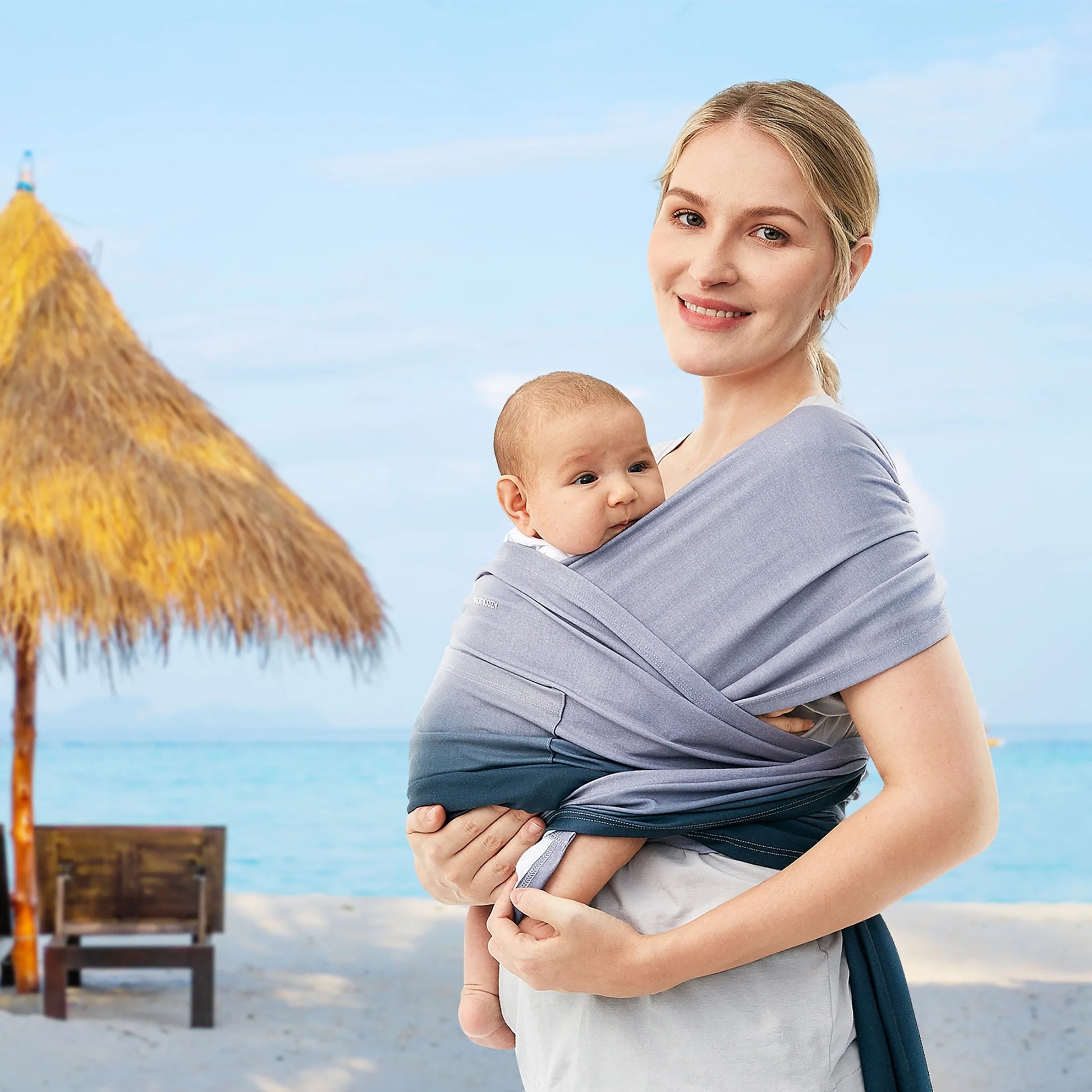 Baby Wrap Carrier, Easy to Wear Infant Carrier Slings, Lightweight Adjustable Hands Free Baby Sling, for Newborn to Toddler 8-35 Lbs