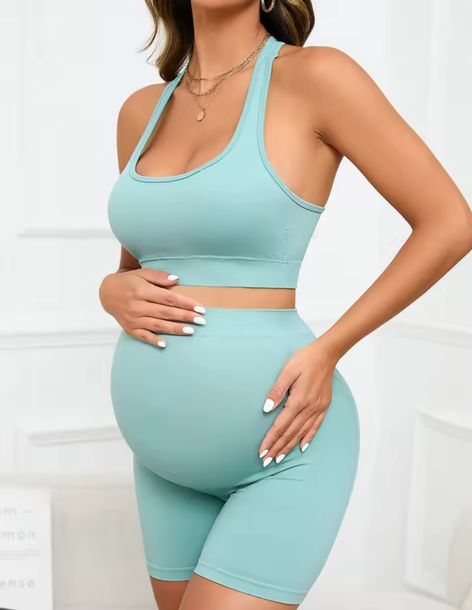Women's Maternity 2 Piece Outfit Set