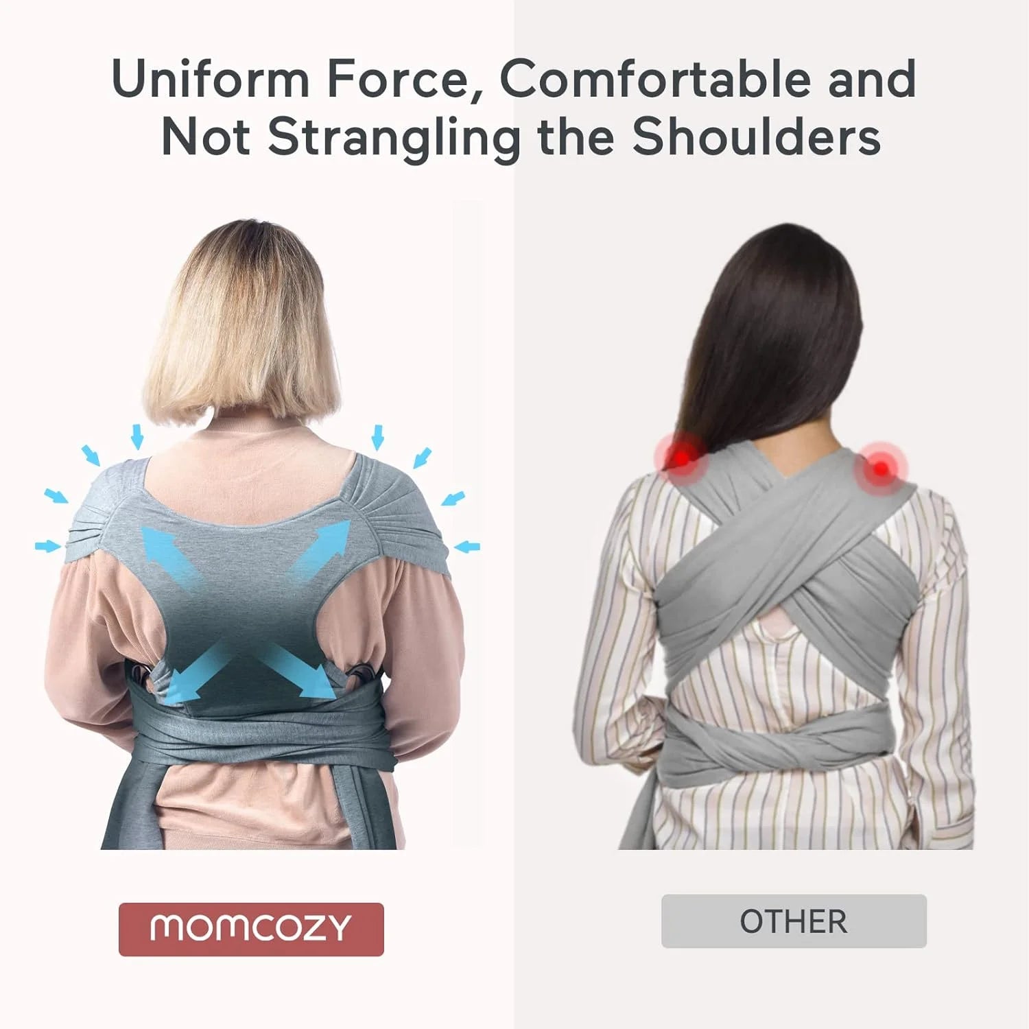 Baby Wrap Carrier, Easy to Wear Infant Carrier Slings, Lightweight Adjustable Hands Free Baby Sling, for Newborn to Toddler 8-35 Lbs