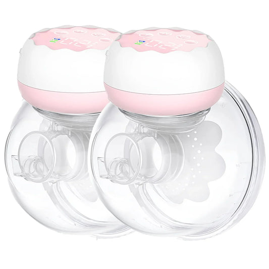 011 Double Wearable Electric Hands-Free Breast Pump with 4 Modes, 12 Levels, Pink